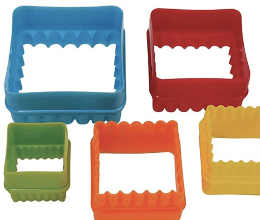 Bake House Two Side Square Cookie Cutters,Biscuit Cutters and Fondant Cake Cutters, Set of 5 PCS, Assorted Color - Image 3